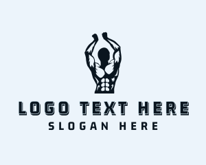 Musculine - Muscle Man Bodybuilder logo design