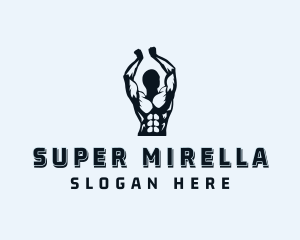 Muscle Man Bodybuilder Logo