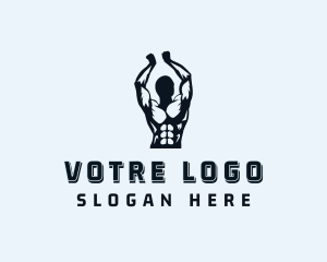 Muscle Man Bodybuilder Logo