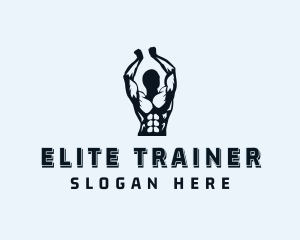 Muscle Man Bodybuilder logo design