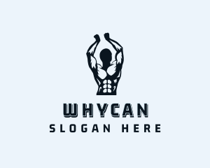 Workout - Muscle Man Bodybuilder logo design