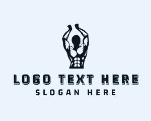 Man - Muscle Man Bodybuilder logo design