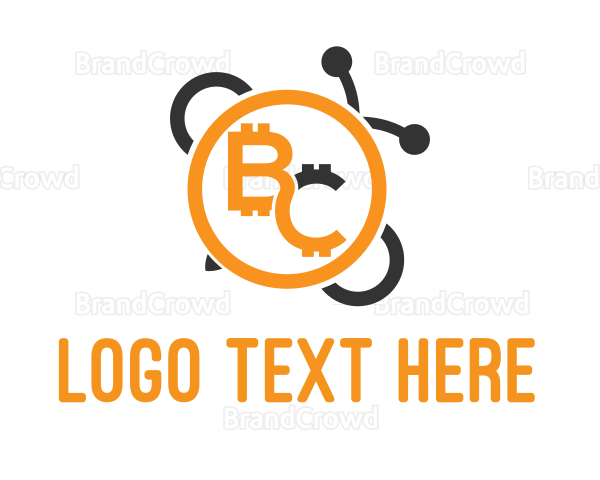 Crypto Bitcoin Bee Coin Logo