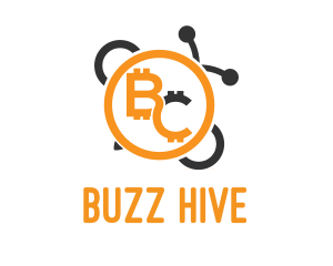 Crypto Bitcoin Bee Coin logo design