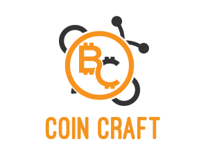 Crypto Bitcoin Bee Coin logo design