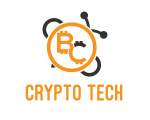 Crypto Bitcoin Bee Coin logo design