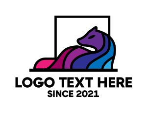 Fox - Colorful Wolf Mane logo design