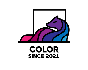 Colorful Wolf Mane logo design