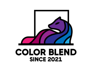 Colorful Wolf Mane logo design
