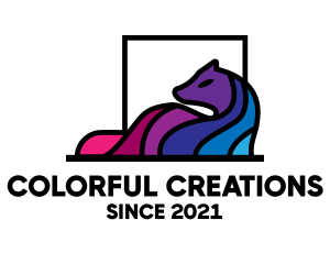 Colorful Wolf Mane logo design