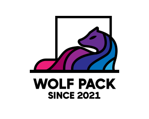 Colorful Wolf Mane logo design