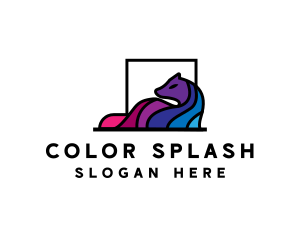 Colorful Wolf Mane logo design