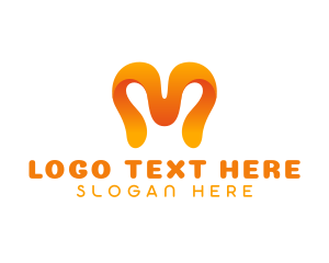 Stroke - Jelly Liquid Letter M logo design