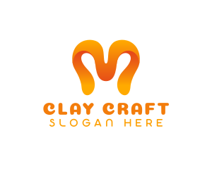 Clay - Jelly Liquid Letter M logo design