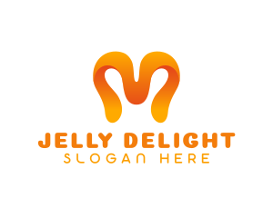 Jelly Liquid Letter M logo design