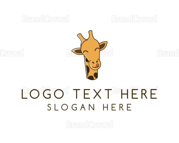 Happy Giraffe Cartoon Logo