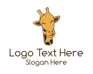 Tongue - Happy Giraffe Cartoon logo design