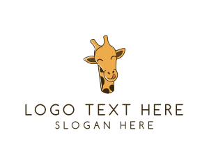 Tongue - Happy Giraffe Cartoon logo design