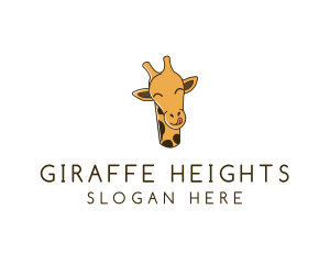 Giraffe - Happy Giraffe Cartoon logo design