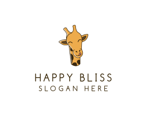 Happy Giraffe Cartoon logo design