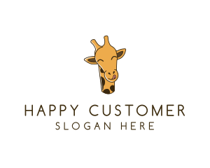 Happy Giraffe Cartoon logo design