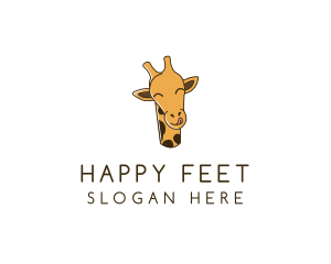 Happy Giraffe Cartoon logo design