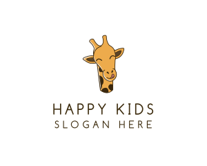 Happy Giraffe Cartoon logo design