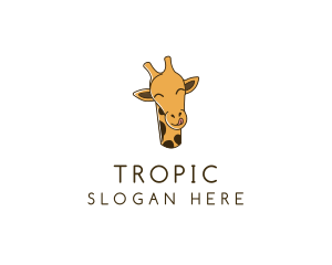 Happy Giraffe Cartoon logo design