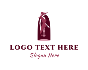 Mannequin - Maroon Lady Mannequin logo design