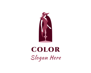 Maroon Lady Mannequin logo design