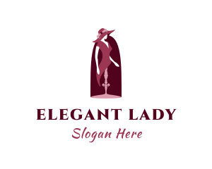 Maroon Lady Mannequin logo design