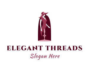 Womenswear - Maroon Lady Mannequin logo design