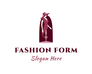 Maroon Lady Mannequin logo design