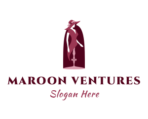 Maroon Lady Mannequin logo design