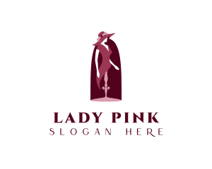 Maroon Lady Mannequin logo design