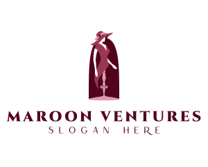 Maroon Lady Mannequin logo design