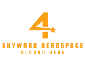 Aerospace - Shooting Star Number 4 logo design
