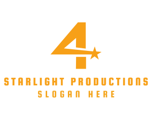Showbiz - Shooting Star Number 4 logo design