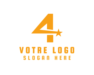 Shape - Shooting Star Number 4 logo design