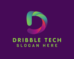 Gradient Tech Letter D logo design