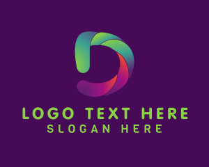 Technology - Gradient Tech Letter D logo design