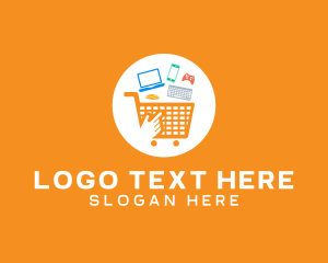 Shopping Basket - Online Gadget Shopping logo design