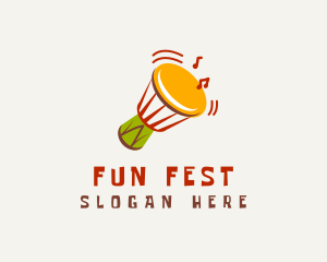 Fest - African Djembe Drum logo design