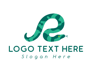 Zoology - Green Snake Letter R logo design