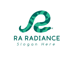 Green Snake Letter R logo design