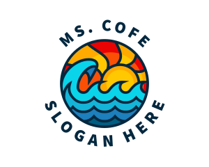 Holiday - Sunny Beach Ocean Wave logo design