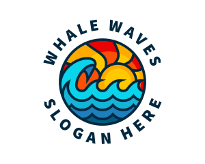 Sunny Beach Ocean Wave logo design