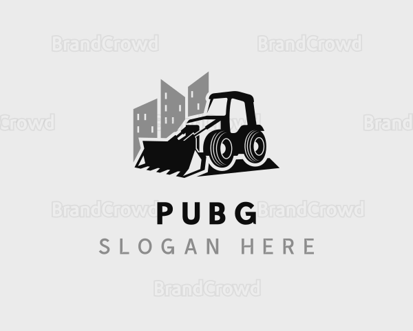 Bulldozer Heavy Equipment Logo