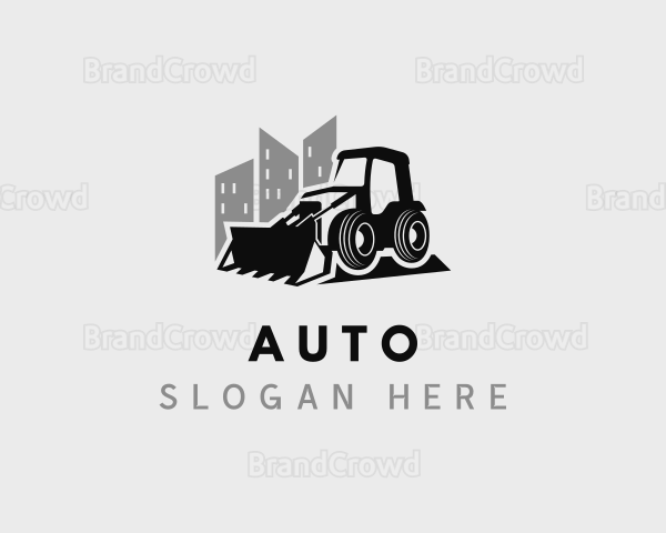 Bulldozer Heavy Equipment Logo