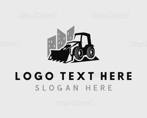 Bulldozer Heavy Equipment Logo